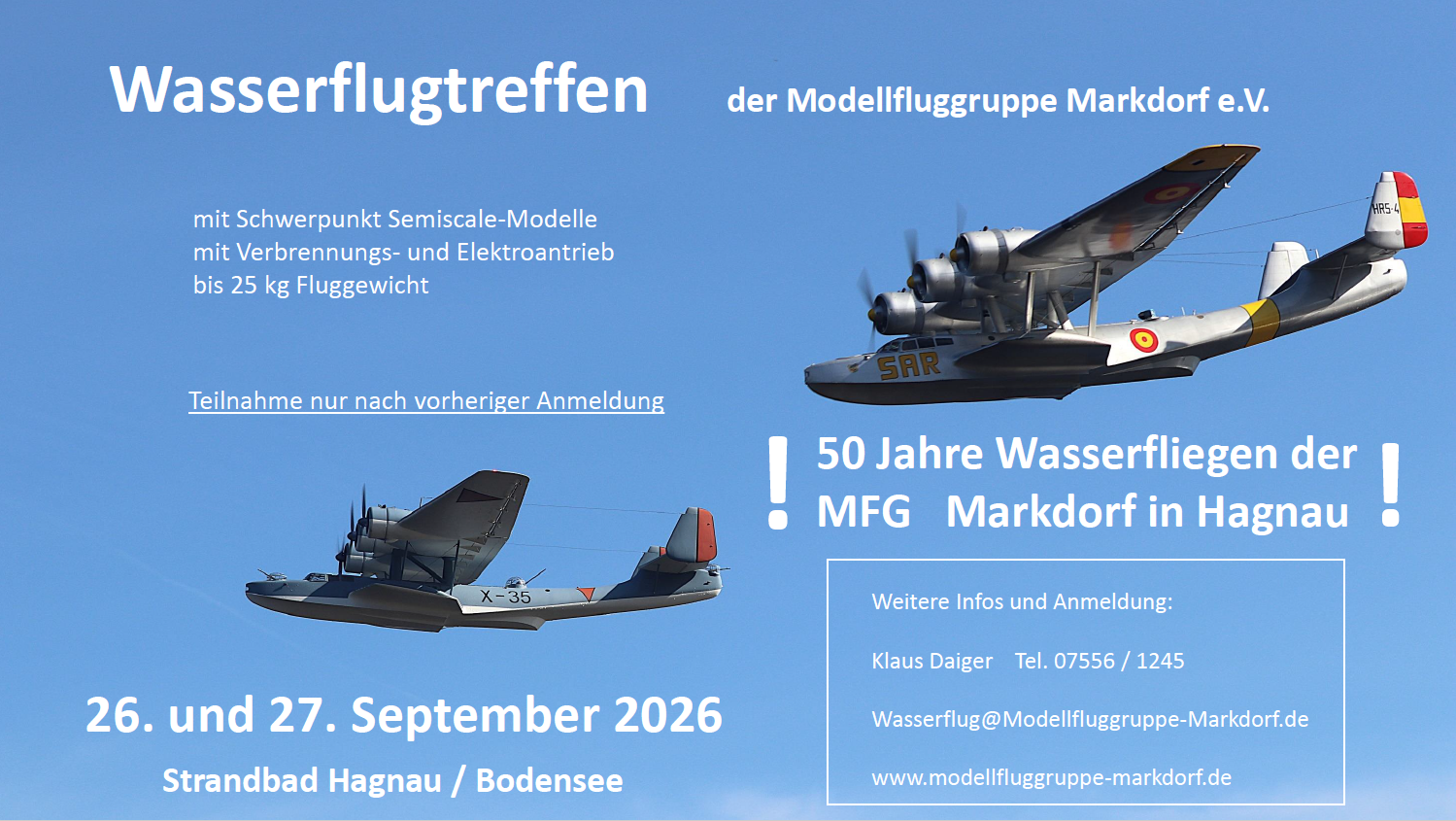 Vor 50 Jahren zum ersten mal Wasserfliegen – wir feiern in Hagnau